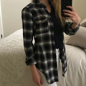 Hollister Flannel with Beading ~ size M